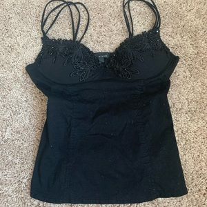 Black Built-in Bra Lingerie Top size L